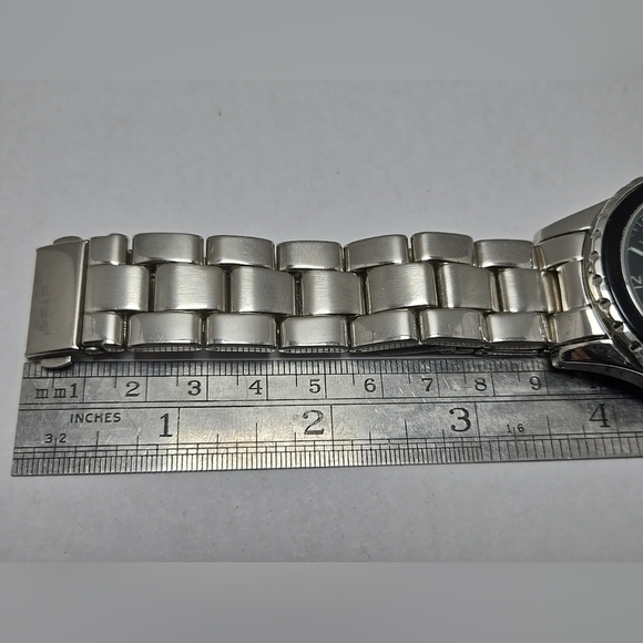 Mens Breda Watch 41mm Silver Tone Blue Mother Of Pearl Dial New Battery - Picture 9 of 10